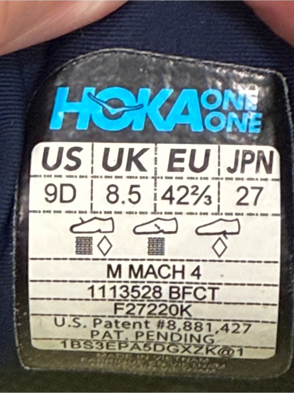 HOKA mens Mach size 9 White & Yellow Running Shoes - Picture 7 of 10